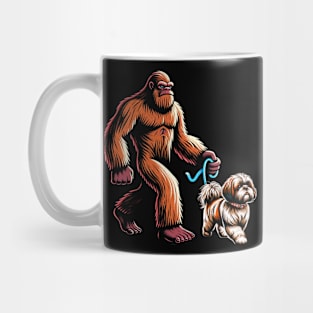 Bigfoot Walking Shih Tzu Chic Stylish Tee for Admirers Mug